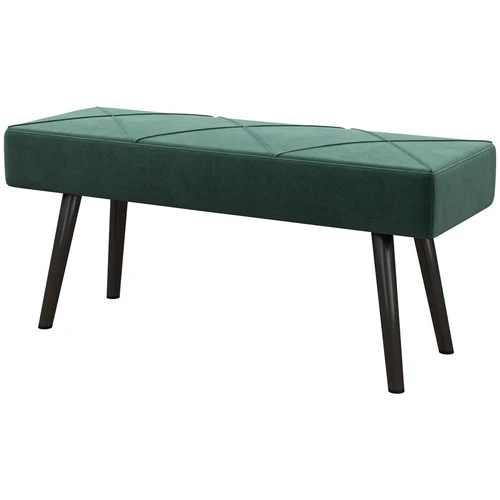 Minkštas suolas Homcom 100x36x45cm., tamsiai žalios/juodos spalvos