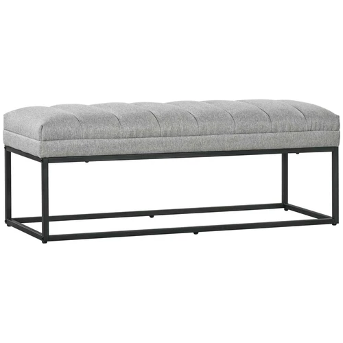Minkštas suolas Homcom 120x44x45,5cm., pilkos/juodos spalvos
