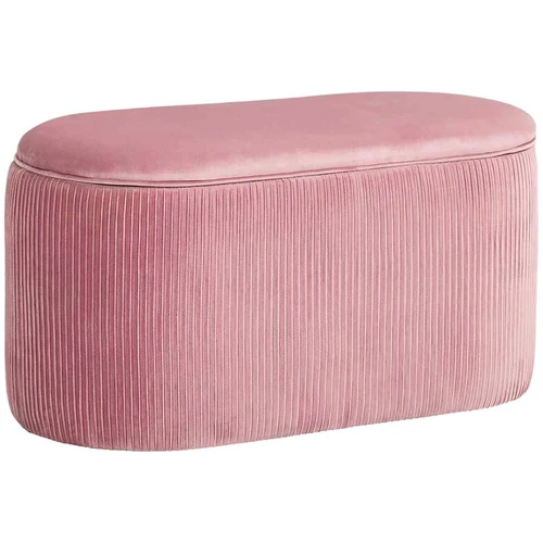 Minkštas suolas su daiktadėže Homcom 81x40x41cm., rožinės spalvos