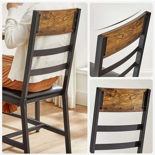 Modernus vintažinis dizainas su plieno ir medžio kombinacija