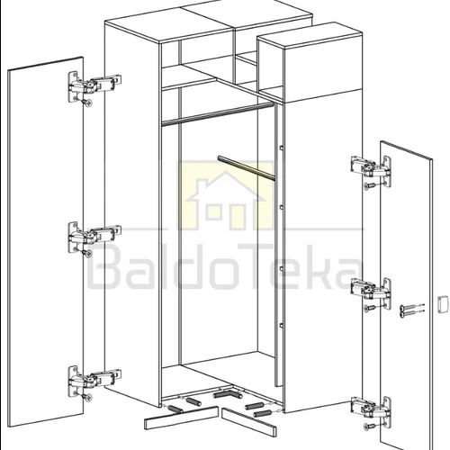 Moderni baltos ir turkio spalvos lova, 95x195x95 cm