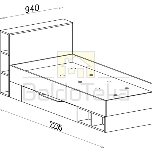 Patogi lova su plokšte, tinka kairiam arba dešiniam montavimui