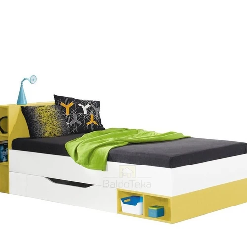 Lova su turkio spalvos detalėmis, be čiužinio