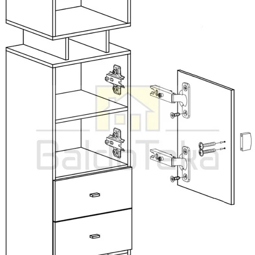 Turkio spalvos spintelė su baltu pagrindu