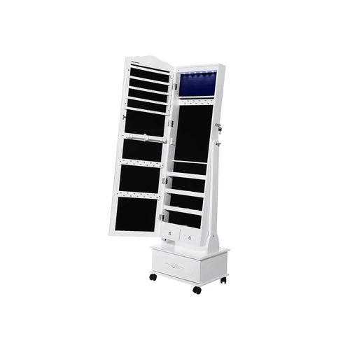 Mobili papuošalų spintelė su veidrodžiu, balta JBC61W