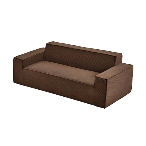 Moderni ruda velveto sofa 211 cm su plačiais porankiais