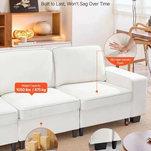Modulinė sofa svetainei – 3 sėdynės, daiktadėžės