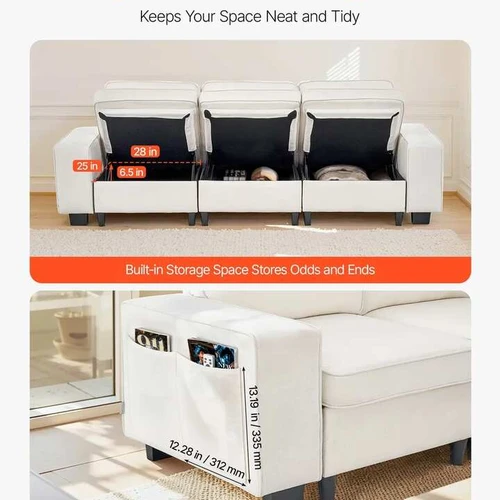 3 vietų modulinė sofa – miegamajam ir biurui