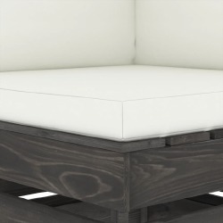 Modulinė kampinė sofa su pagalvėm, pilkai impregnuota mediena - Foteliai, sofos