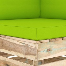 Modulinė kampinė sofa su pagalvėmis žaliai impregnuota mediena - Foteliai, sofos