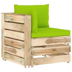 Modulinė kampinė sofa su pagalvėmis žaliai impregnuota mediena