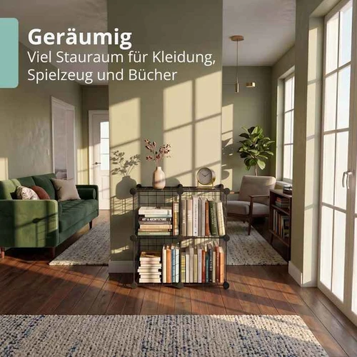 Modulinė kubų lentyna Relaxdays, 4 kubai, Juoda, 75 × 75 × 37 cm - Lentynos