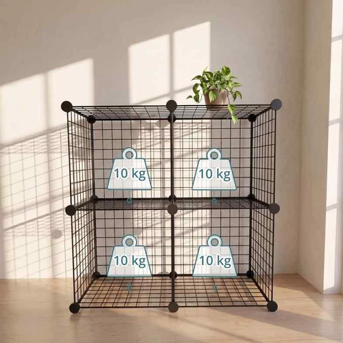 Modulinė kubų lentyna Relaxdays, 4 kubai, Juoda, 75 × 75 × 37 cm - Lentynos