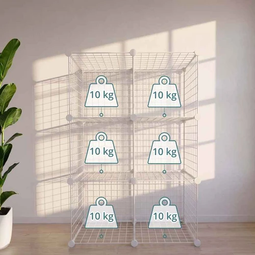 Modulinė kubų lentyna Relaxdays, 6 kubai, Balta, 75 × 110 × 37 cm - Lentynos