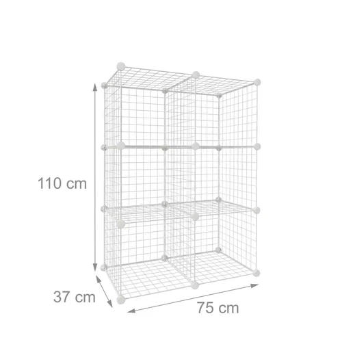 Modulinė kubų lentyna Relaxdays, 6 kubai, Balta, 75 × 110 × 37 cm - Lentynos