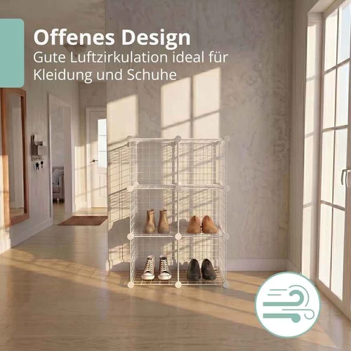 Modulinė kubų lentyna Relaxdays, 6 kubai, Balta, 75 × 110 × 37 cm - Lentynos
