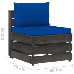 Modulinė -vidurinė sofos dalis su pagalvėlėmis - mediena. - Foteliai, sofos