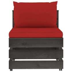 Modulinė- vidurinė sofos dalis su pagalvėlėmis, mediena. - Foteliai, sofos