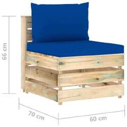 Modulinė vidurinė sofos dalis su pagalvėlėmis-mediena - Foteliai, sofos