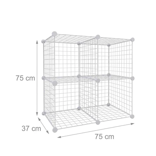 Modulinis lentynos kubas Relaxdays, 1 kubas, Balta, 37 × 75 × 37 cm - Lentynos