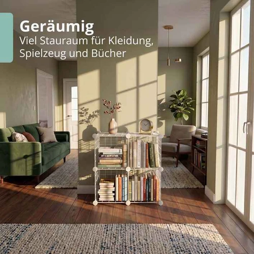 Modulinis lentynos kubas Relaxdays, 1 kubas, Balta, 37 × 75 × 37 cm - Lentynos