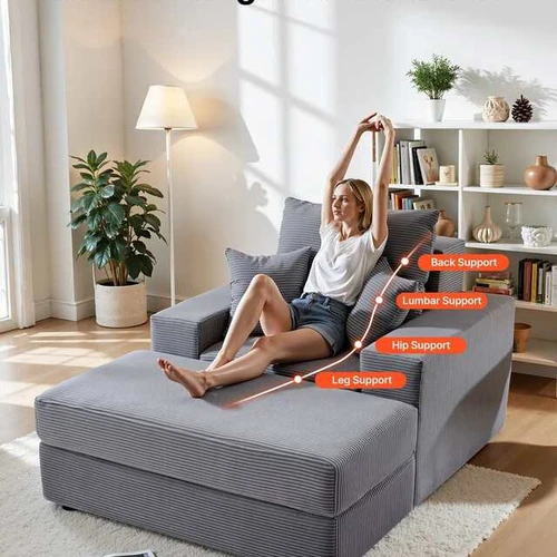 Sofa-lova su kordo audiniu ir porankiais