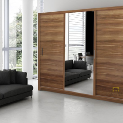 Moderni veidrodinė spinta su aliuminio bėgeliais