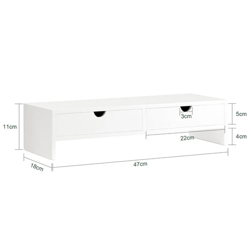 Monitoriaus stovas 47x18x11cm., baltos spalvos - Darbo stalai