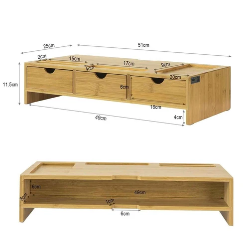 Monitoriaus stovas 51x25x11,5cm., šviesiai rudos spalvos - Darbo stalai