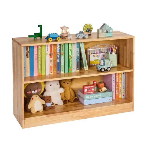 Montessori 2 pakopų knygų lentyna, 87 cm, ruda, vaikiška