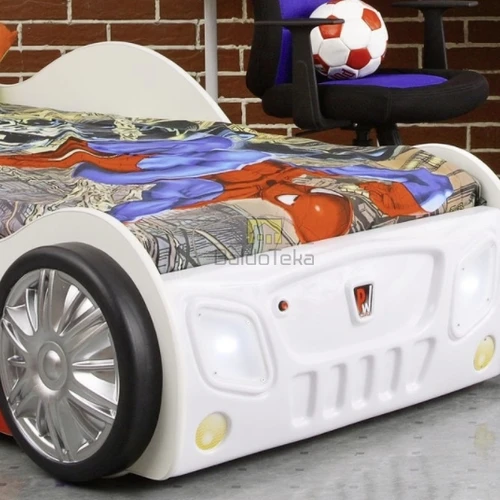 Šviečiančios lovos rėmas su medinėmis grotelėmis