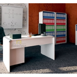 Modernus baltas blizgus stalas – 99x72x60 cm