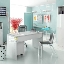 Murano baldų kolekcija – baltas blizgus stalas 99x72 cm