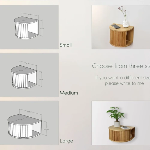 Rankų darbo ąžuolinis staliukas su arkine forma