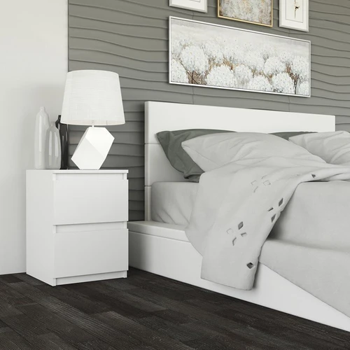 Praktiška dviejų stalčių spintelė su metaliniais bėgeliais