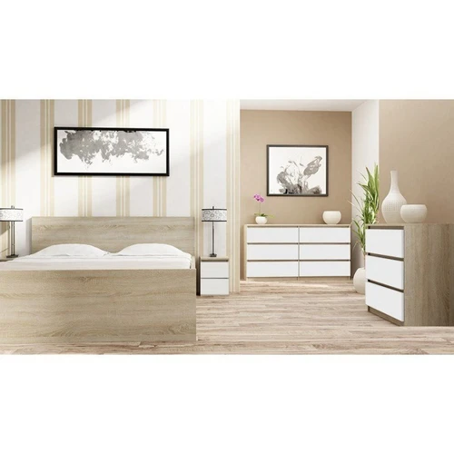 Compact 40cm Tall Nightstand with Smooth Roller Drawers