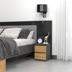 Patogi spintelė su metaliniais bėgeliais ir 2 stalčiais