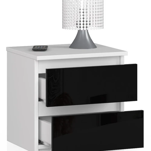 Elegantiškas naktinis staliukas su stalčiais ir ABS kraštais