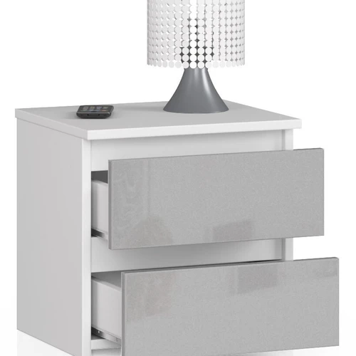 Laminuotos plokštės naktinis staliukas su 2 stalčiais