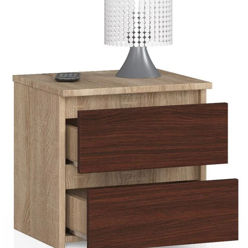 Kompaktiškas naktinis staliukas su 2 stalčiais – modernus ir funkcionalus