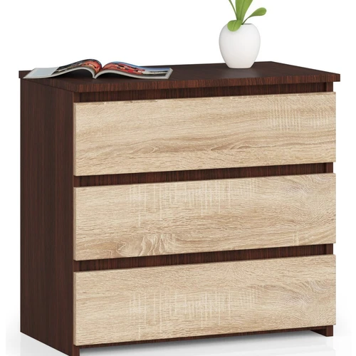 Naktinė spintelė NORE CL2 60 cm., tamsiai rudos/ąžuolo spalvos