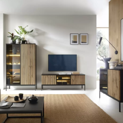 Kompaktiškas baldas su tylaus uždarymo sistema ir LED apšvietimu