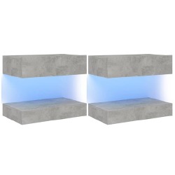 Naktinės spintelės, 2vnt., betono pilkos, 90x35cm, MDP - Naktinės spintelės
