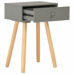 Naktiniai staliukai, 2vnt., pilkos sp., pušies medienos masyvas - Naktinės spintelės