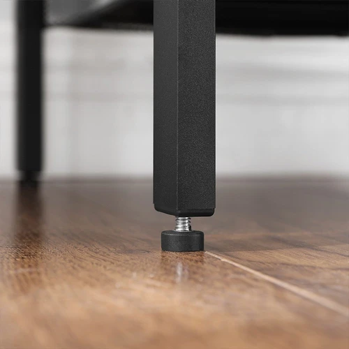 Pilkai juodas stalas su plienine konstrukcija