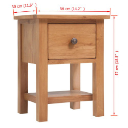 Naktinis staliukas, 36x30x47cm, ąžuolo medienos masyvas - Naktinės spintelės