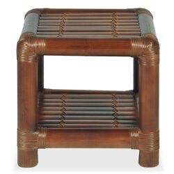 Naktinis staliukas, 40x40x40 cm, bambukas, tamsiai rudas - Naktinės spintelės