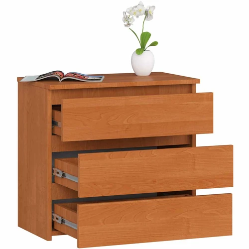 Naktinis staliukas AKORD CL3, 3 stalčiai, rudos spalvos, 60 × 57 × 35 cm - Naktinės spintelės