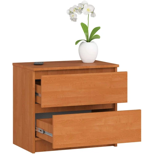 Naktinis staliukas AKORD K60 2SZ, 2 stalčiai, rudos spalvos, 60 × 55 × 40 cm - Naktinės spintelės