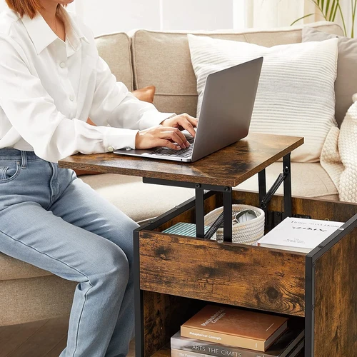 Patvarus ir funkcionalus šoninis staliukas su atviromis lentynomis